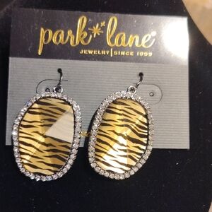 Park Lane Gold and Black Striped Earrings